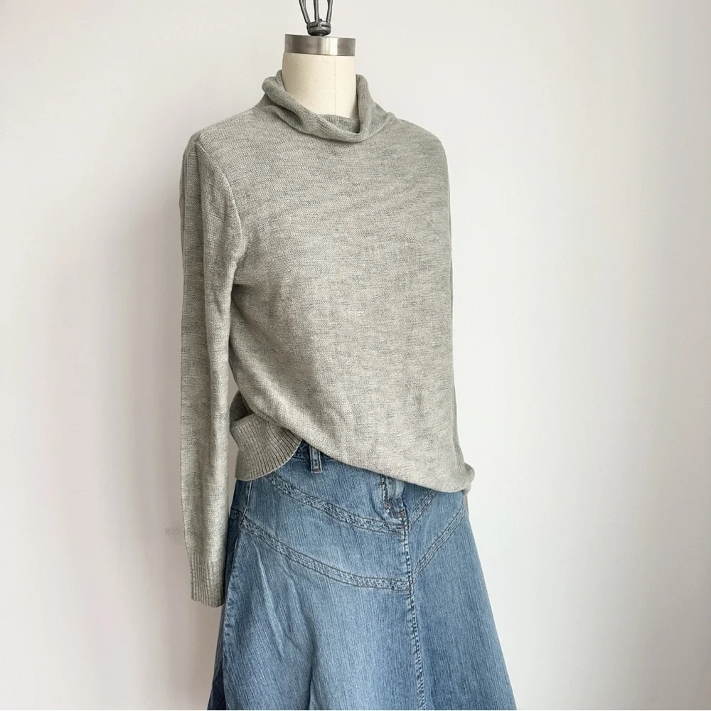 J. Jill Wearever Funnel-Neck Sweater Grey Women’s Medium